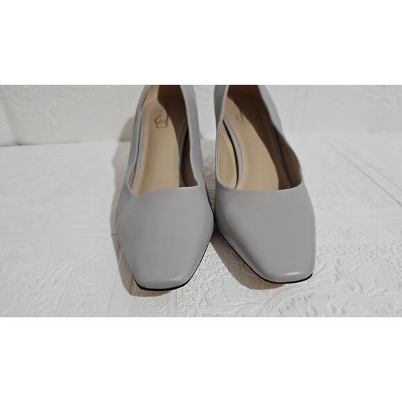 Sam Edelman Rika Leather Pump Heels Womens 10 Square Toe Grey - Picture 13 of 16